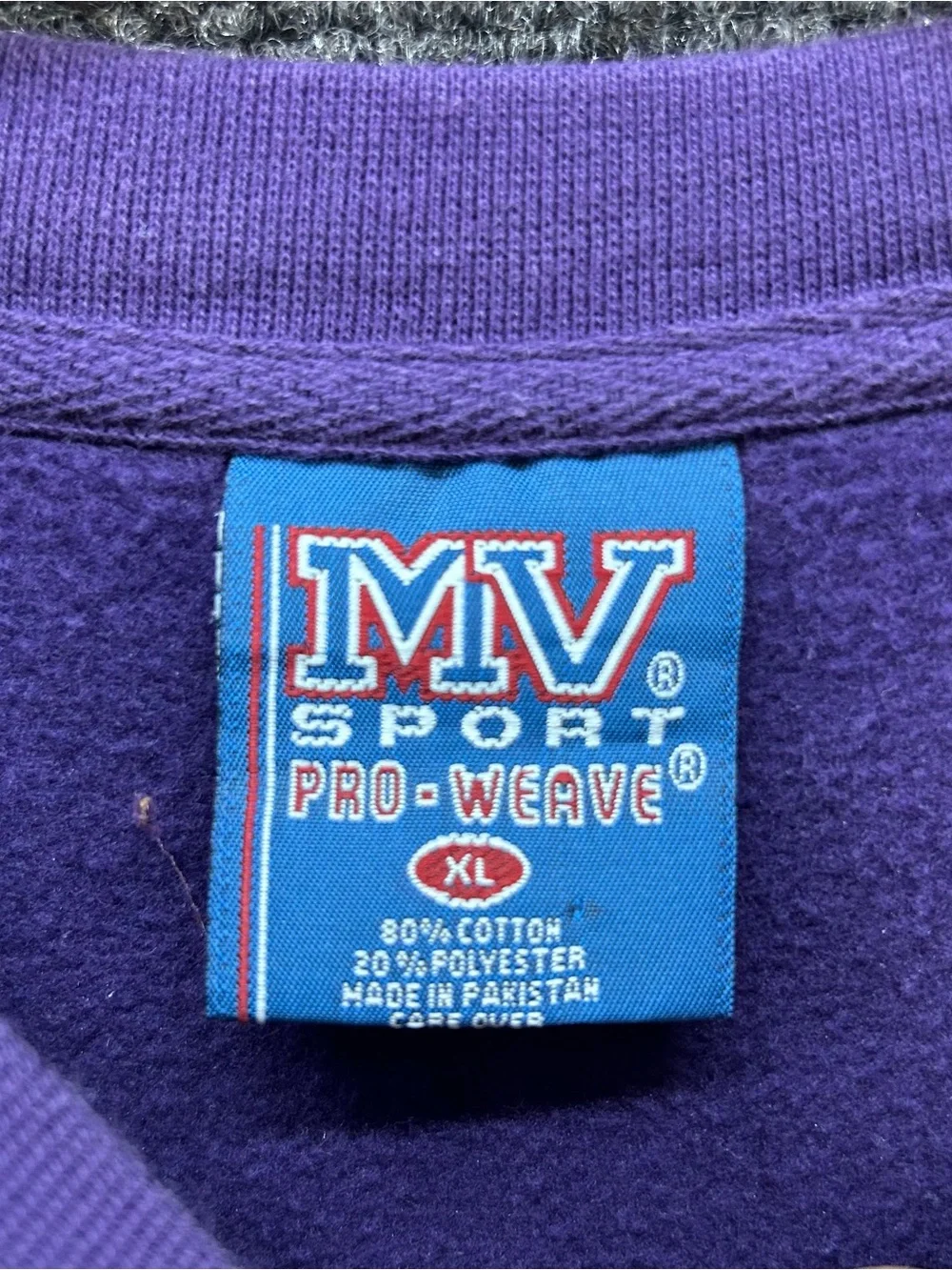 Vtg ACU Abilene Christian Univ Purple Crewneck Sweatshirt XL Pro Weave MV Sport
